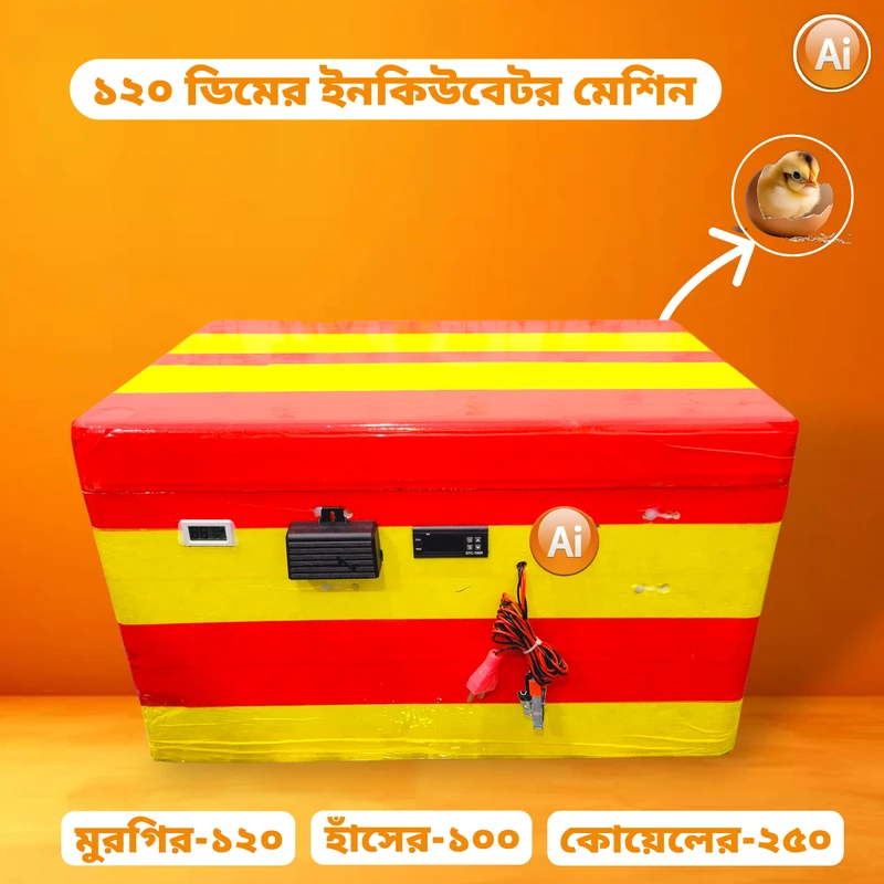 ১২০ ডিমের ইনকিউবেটর মেশিন – 120 Egg Hatching Incubator Machine [ AC/DC-STC-1000 ]