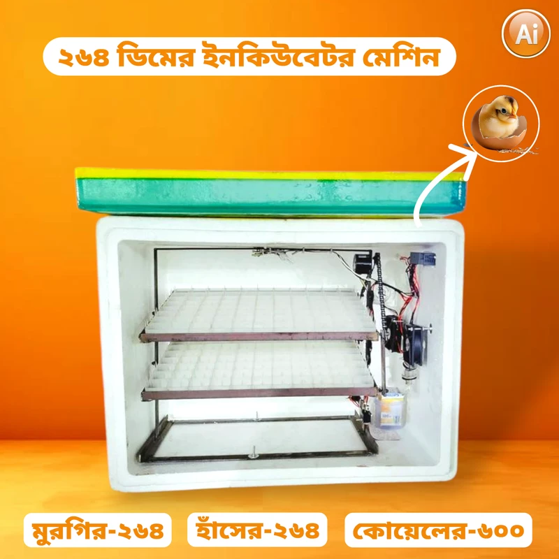 ২৬৪ ডিমের ইনকিউবেটর মেশিন – 264 Egg Hatching Incubator Machine [ AC/DC-STC-1000 ]
