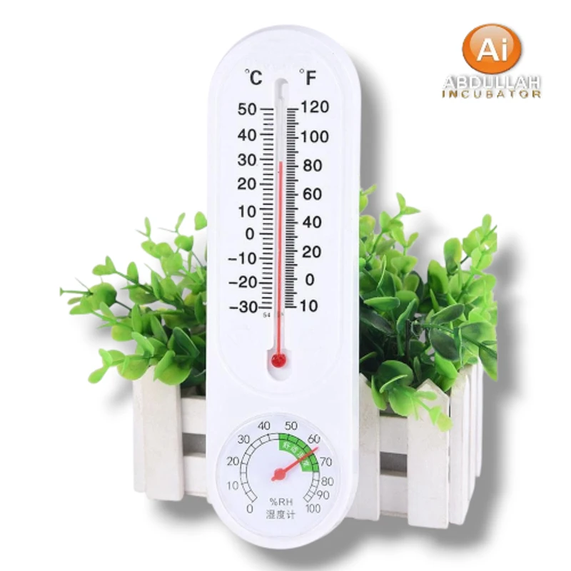 Wall Hang Thermometer Humidity Indoor Room Analogue Meter Measurement Plastic Body
