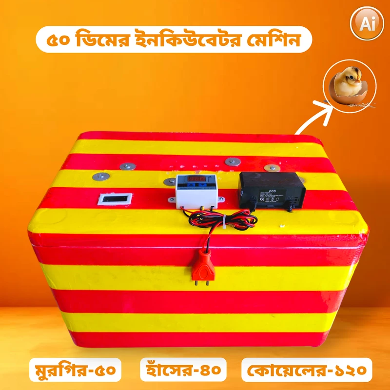 ৫০ ডিমের ইনকিউবেটর মেশিন – 50 Egg Hatching Incubator Machine [ AC-W-3001 ]