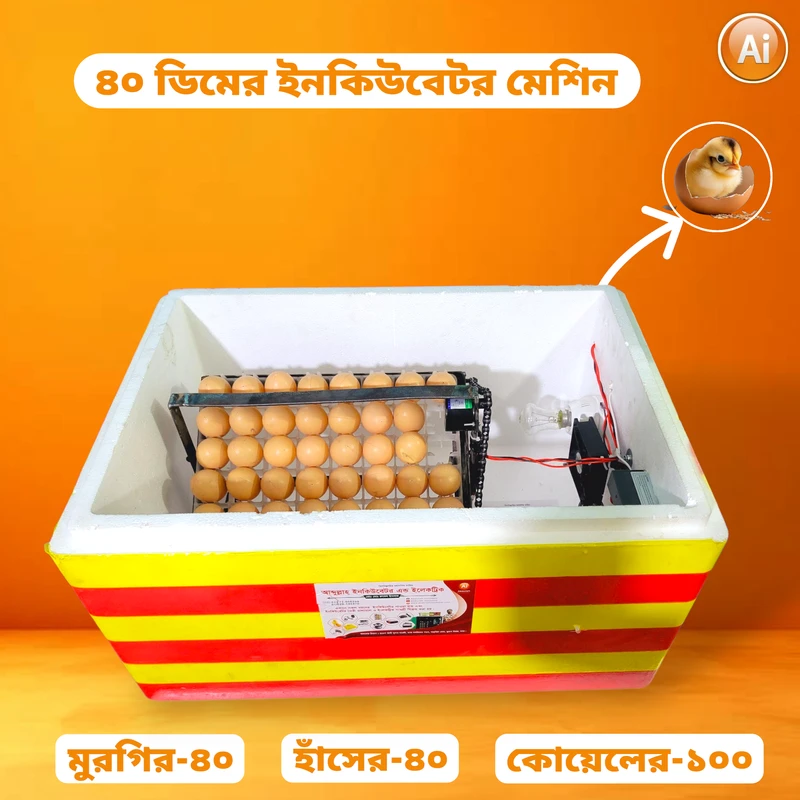 ৪০ ডিমের ইনকিউবেটর মেশিন – 40 Egg Hatching Incubator Machine [ AC/DC-STC-1000 ]