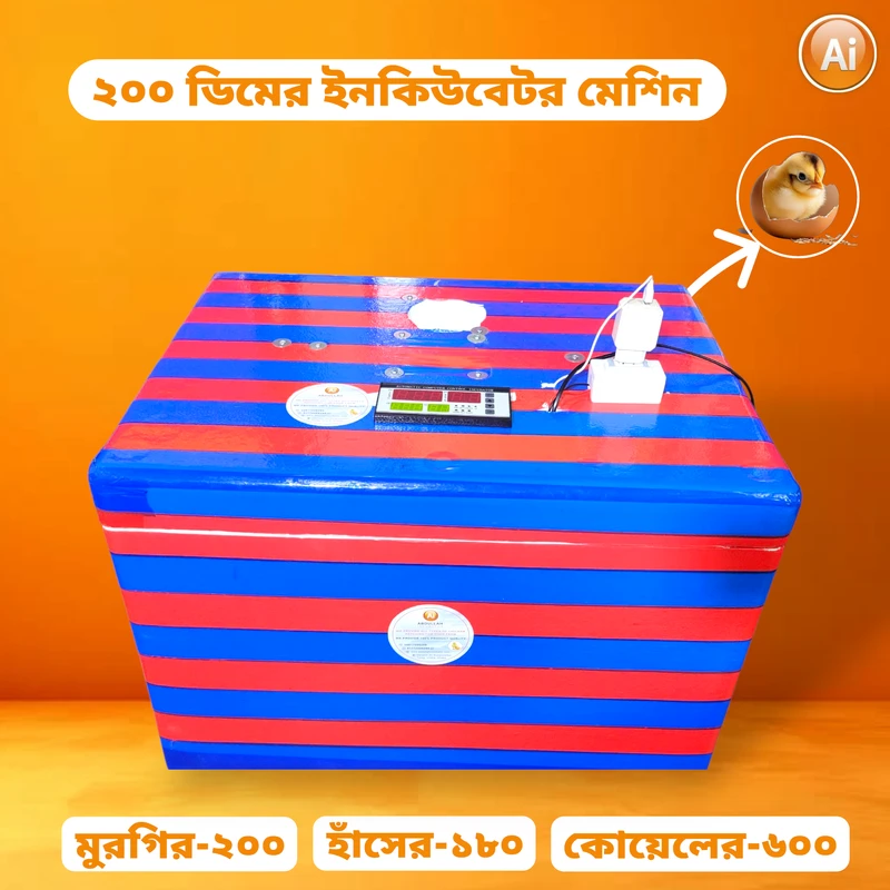 ২০০ ডিমের ইনকিউবেটর মেশিন – 200 Egg Hatching Incubator Machine [ AC-XM-18 ]