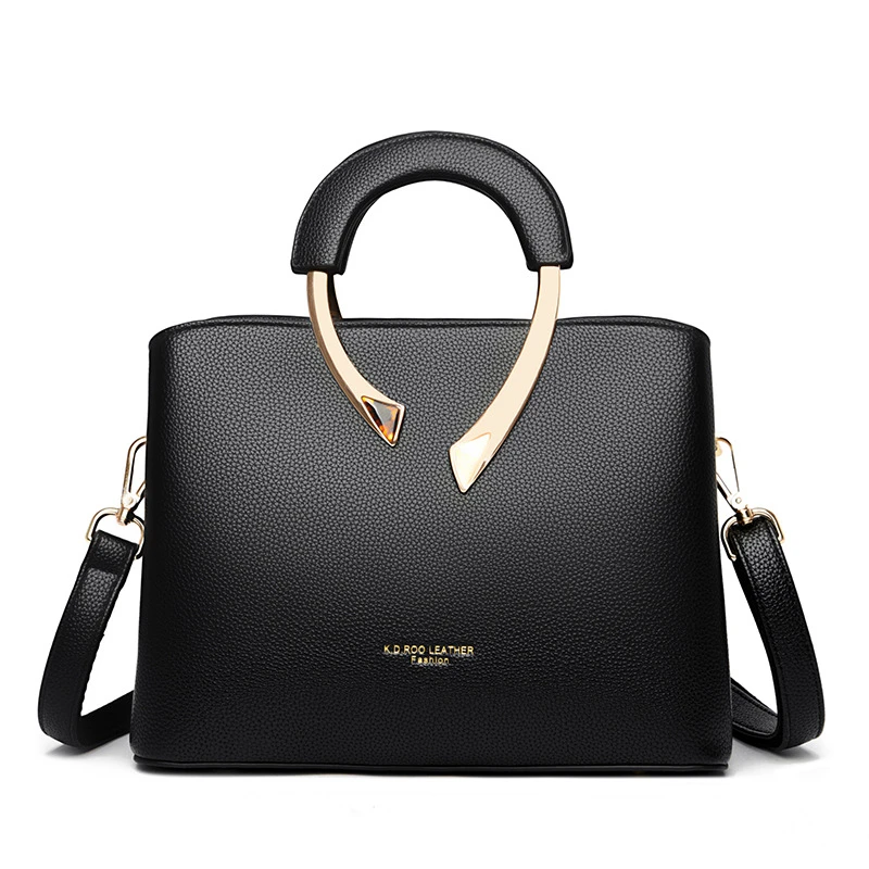 Classic Litchi Pattern Crossbody Handbag