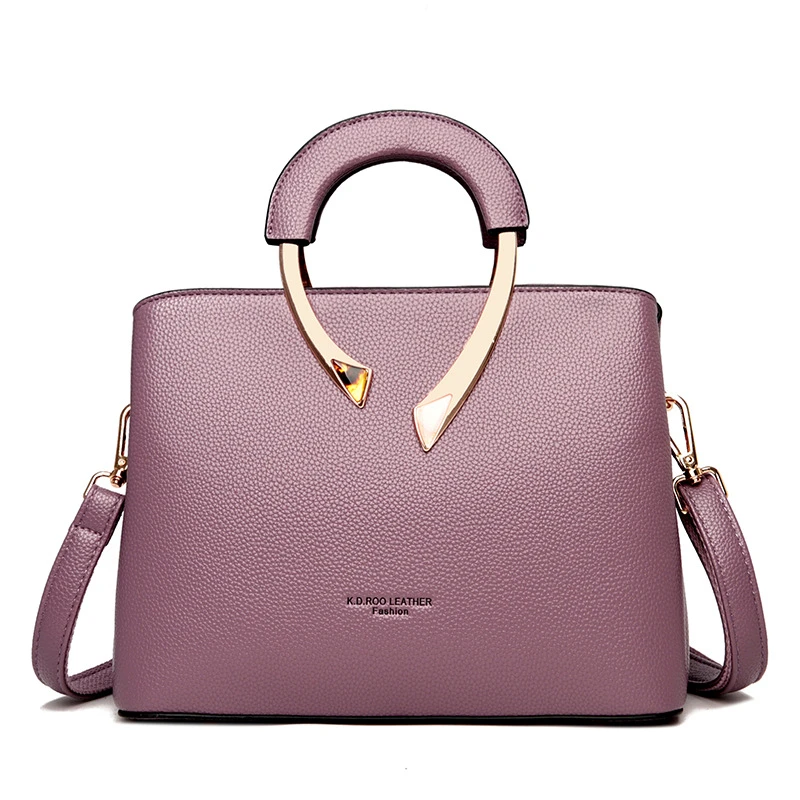 Classic Litchi Pattern Crossbody Handbag - Image 5