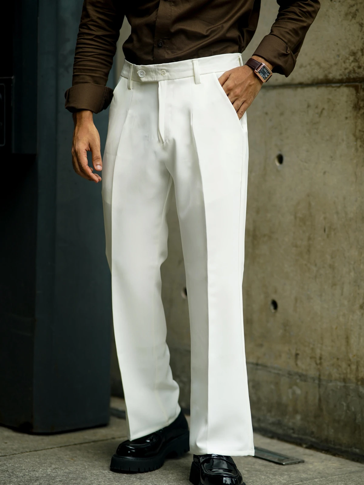 Formal flare bootcut pants - White (unisex)