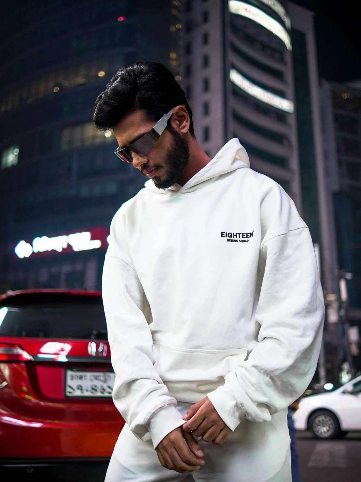 White oversized hoodie