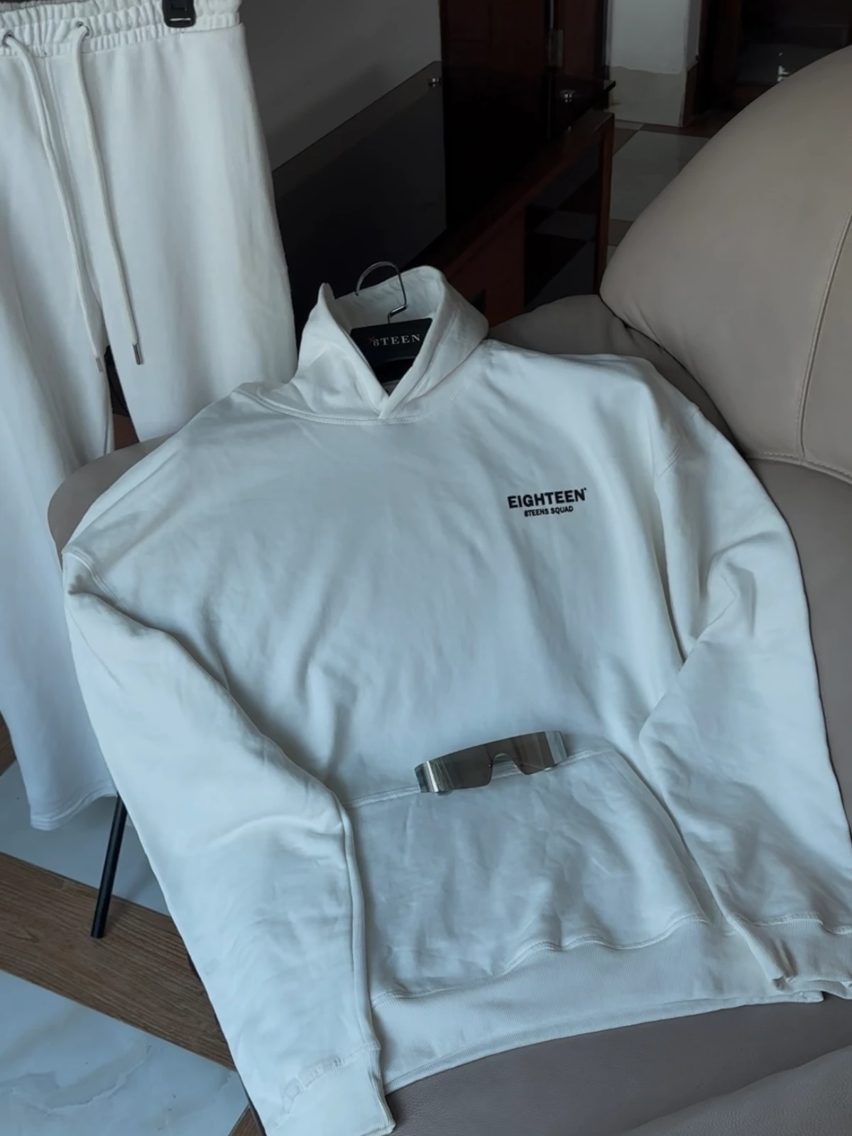 White oversized hoodie