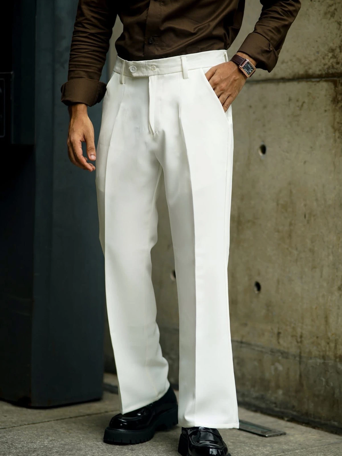 Formal flare bootcut pants - white (unisex)