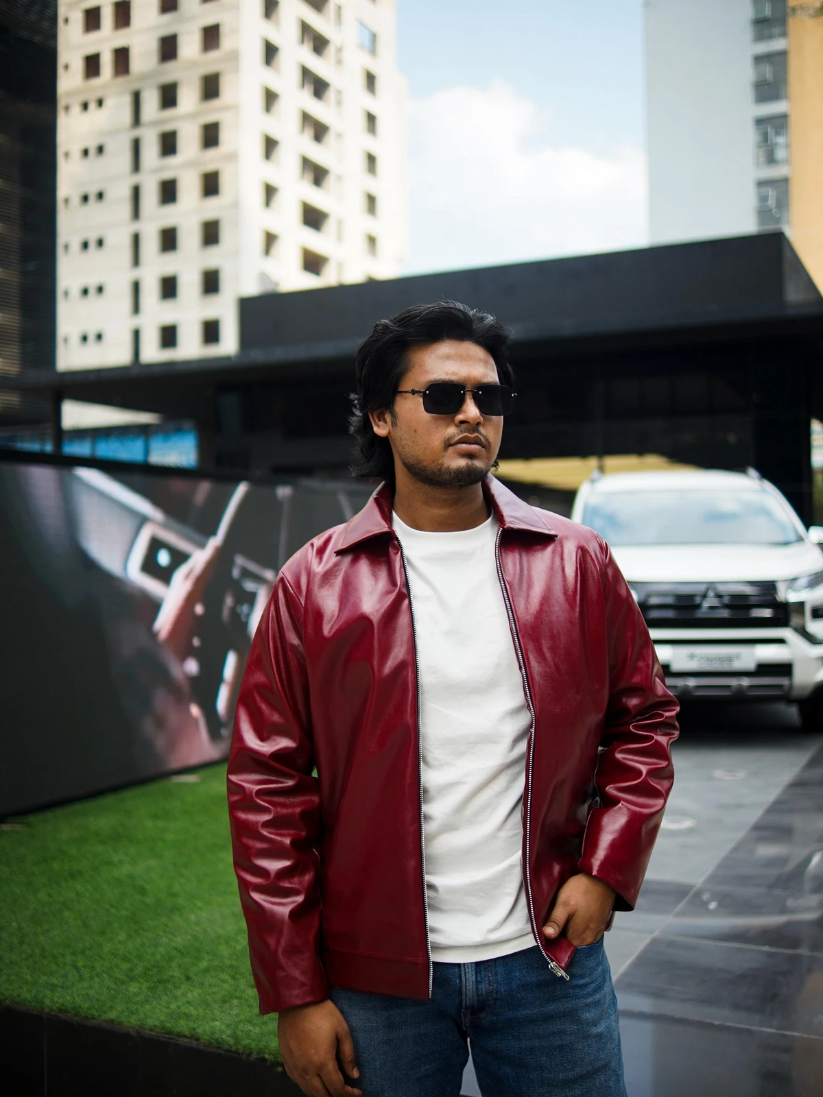 Cherry red leather jacket - Image 7