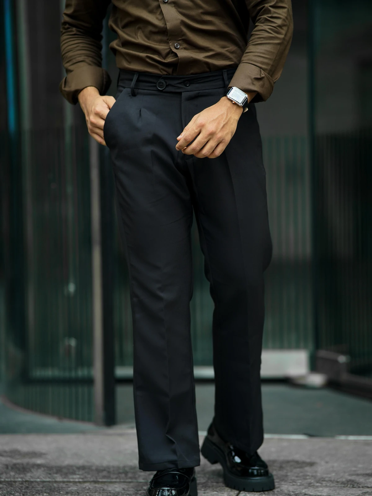 Formal flare bootcut pants - Black (unisex)