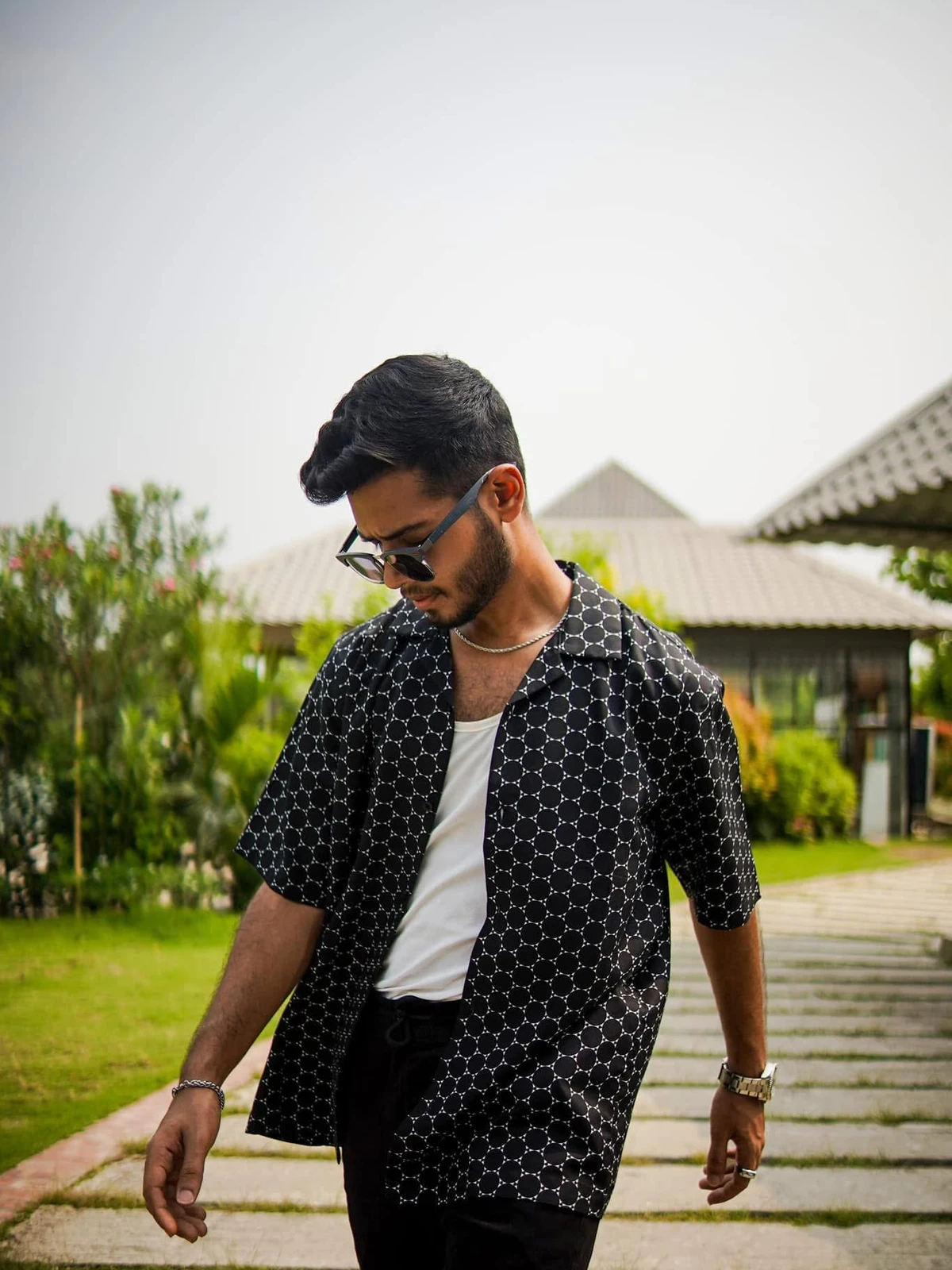Black alligator cuban shirt - Image 3