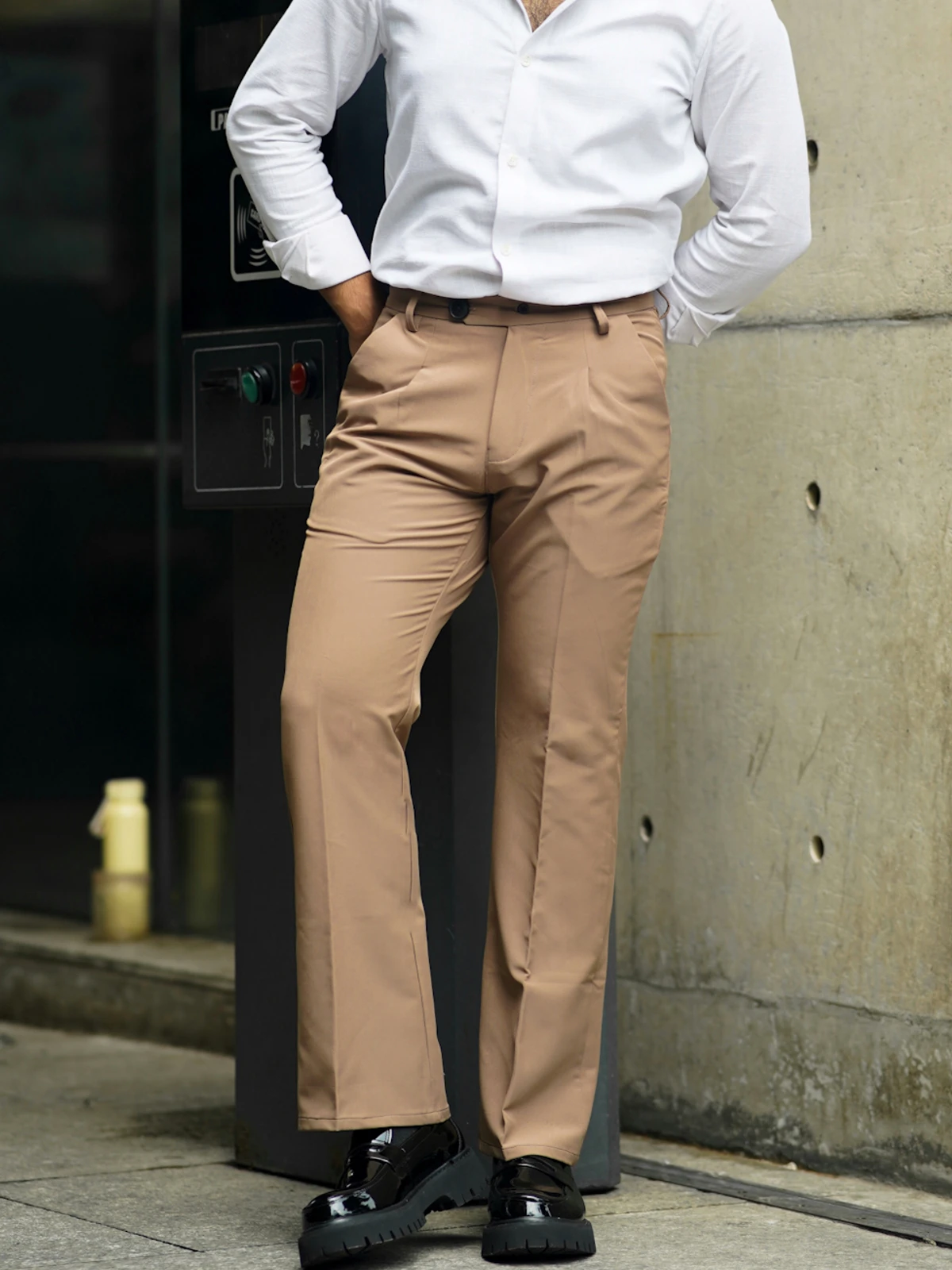 Formal flare bootcut pants - khaki (unisex)
