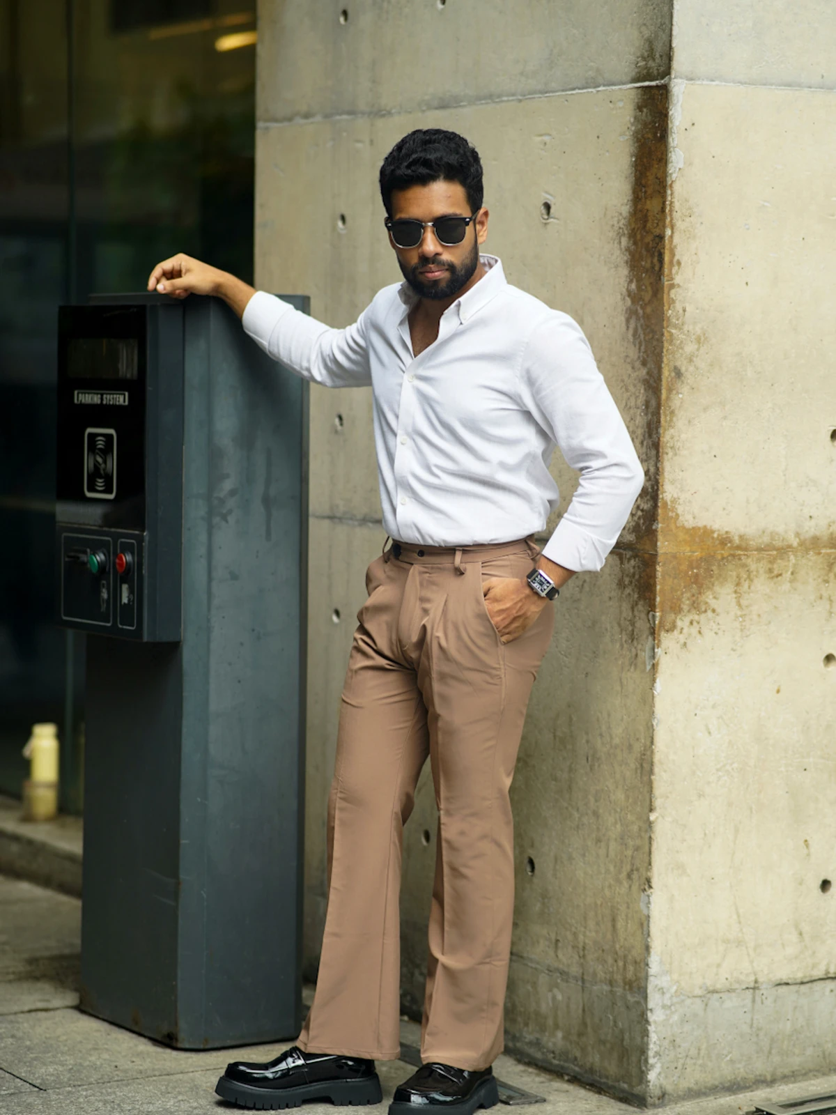 Formal flare bootcut pants - khaki (unisex) - Image 3