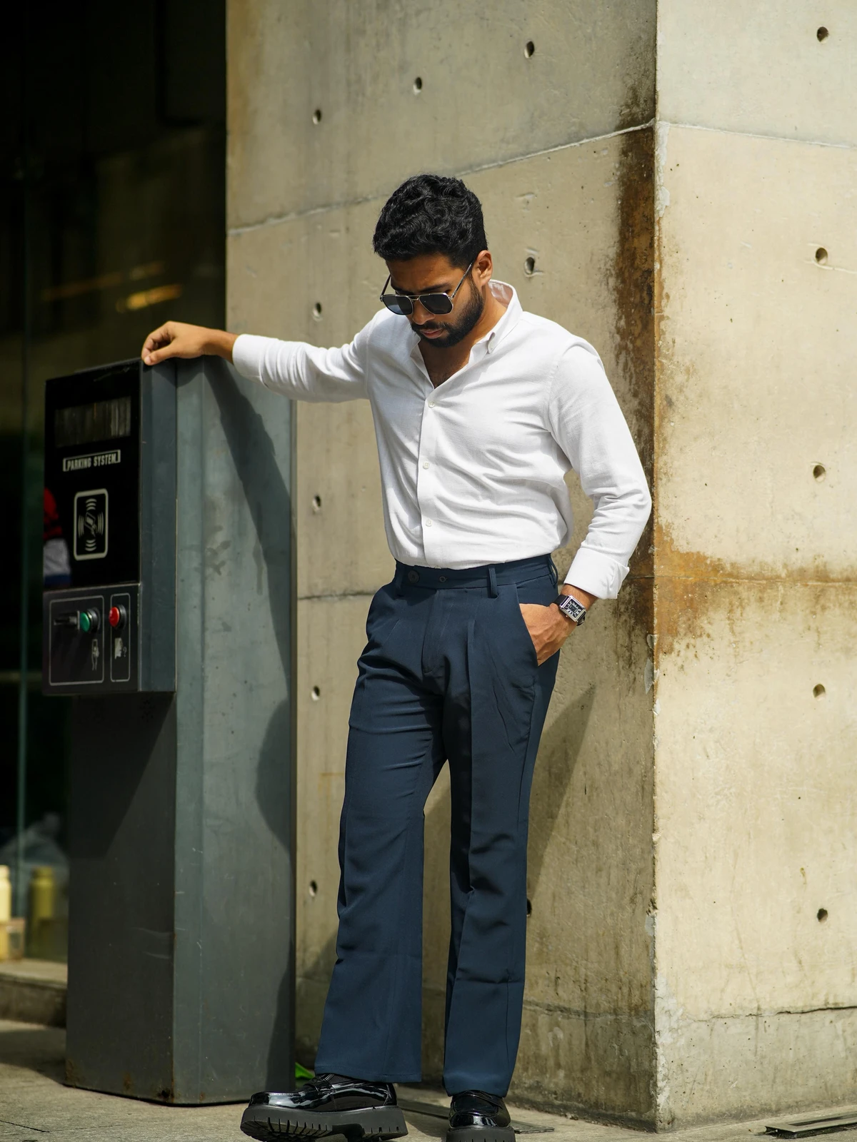Formal flare bootcut pants - Navy Blue (unisex)