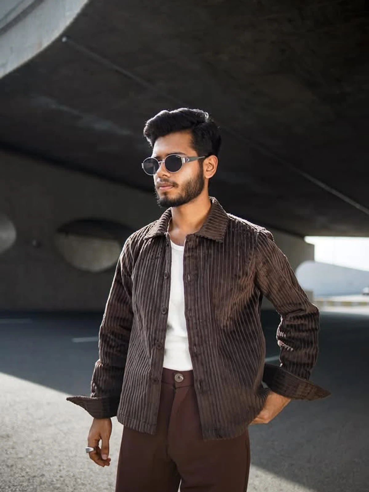 Corduroy shirt in Coffee