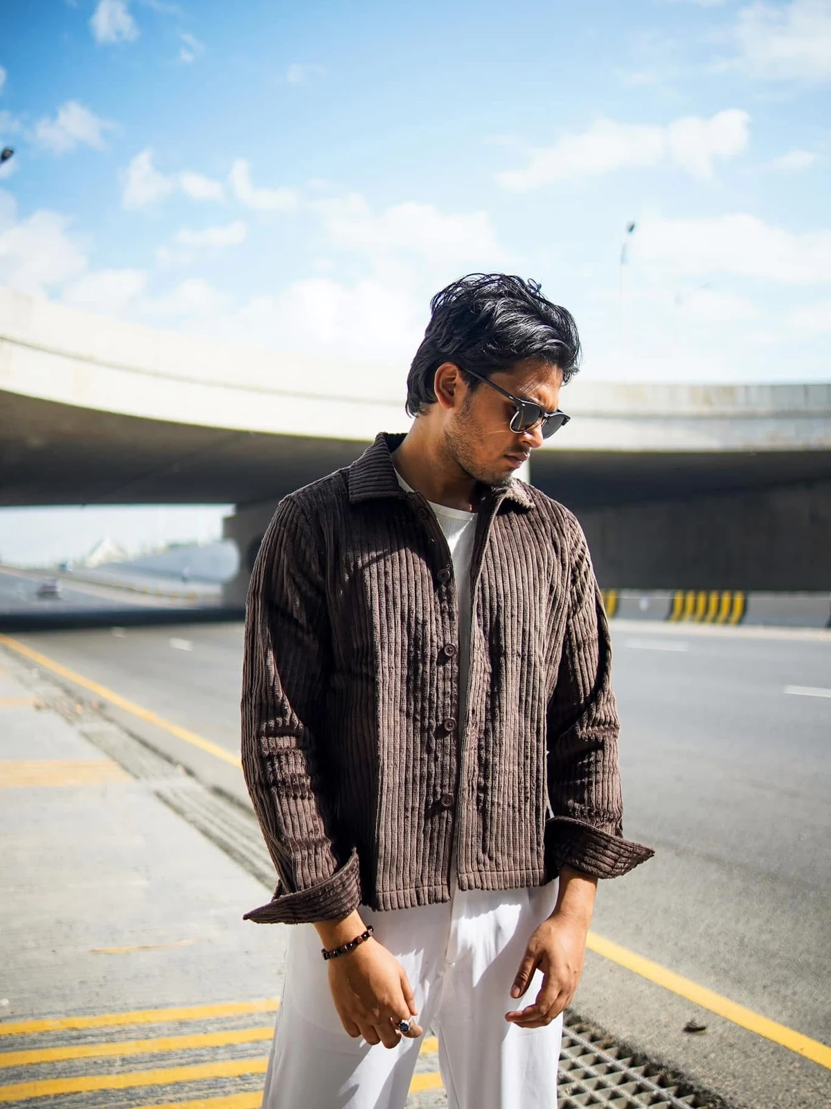 Corduroy shirt in Coffee - Image 7