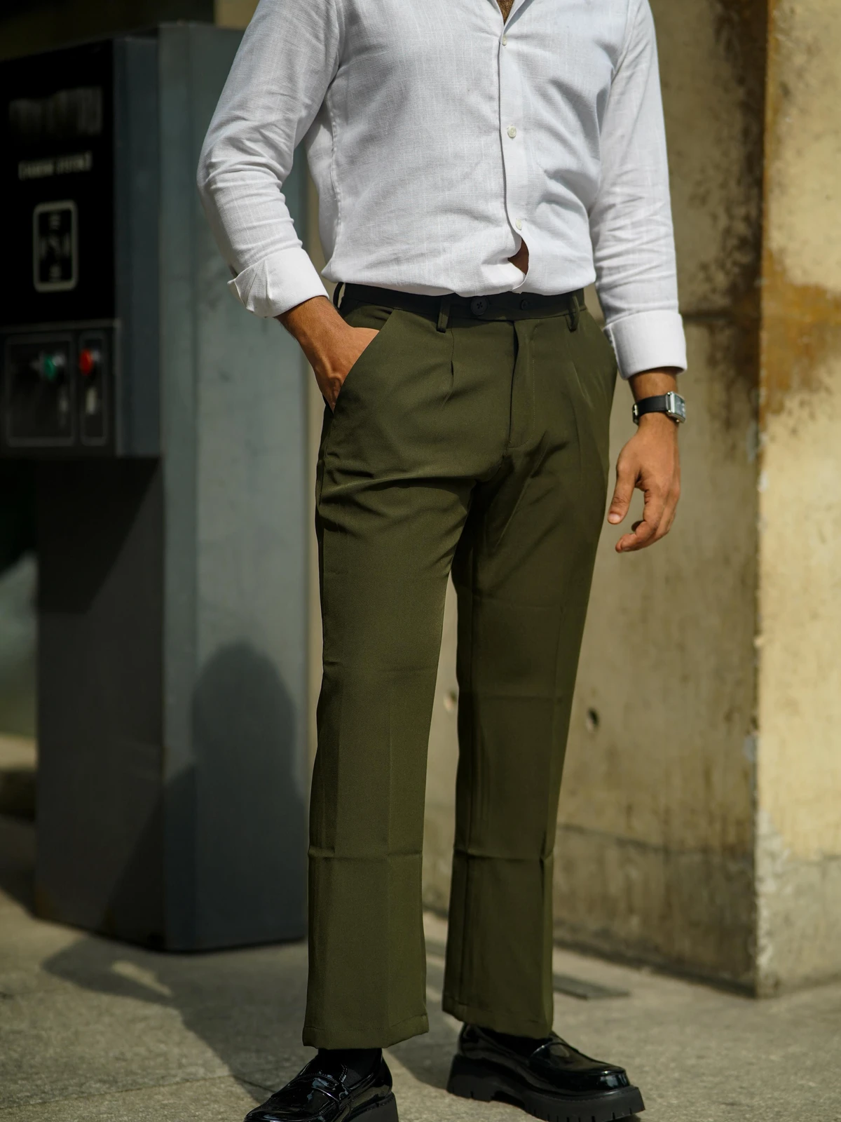 Formal flare bootcut pants - Olive (unisex)