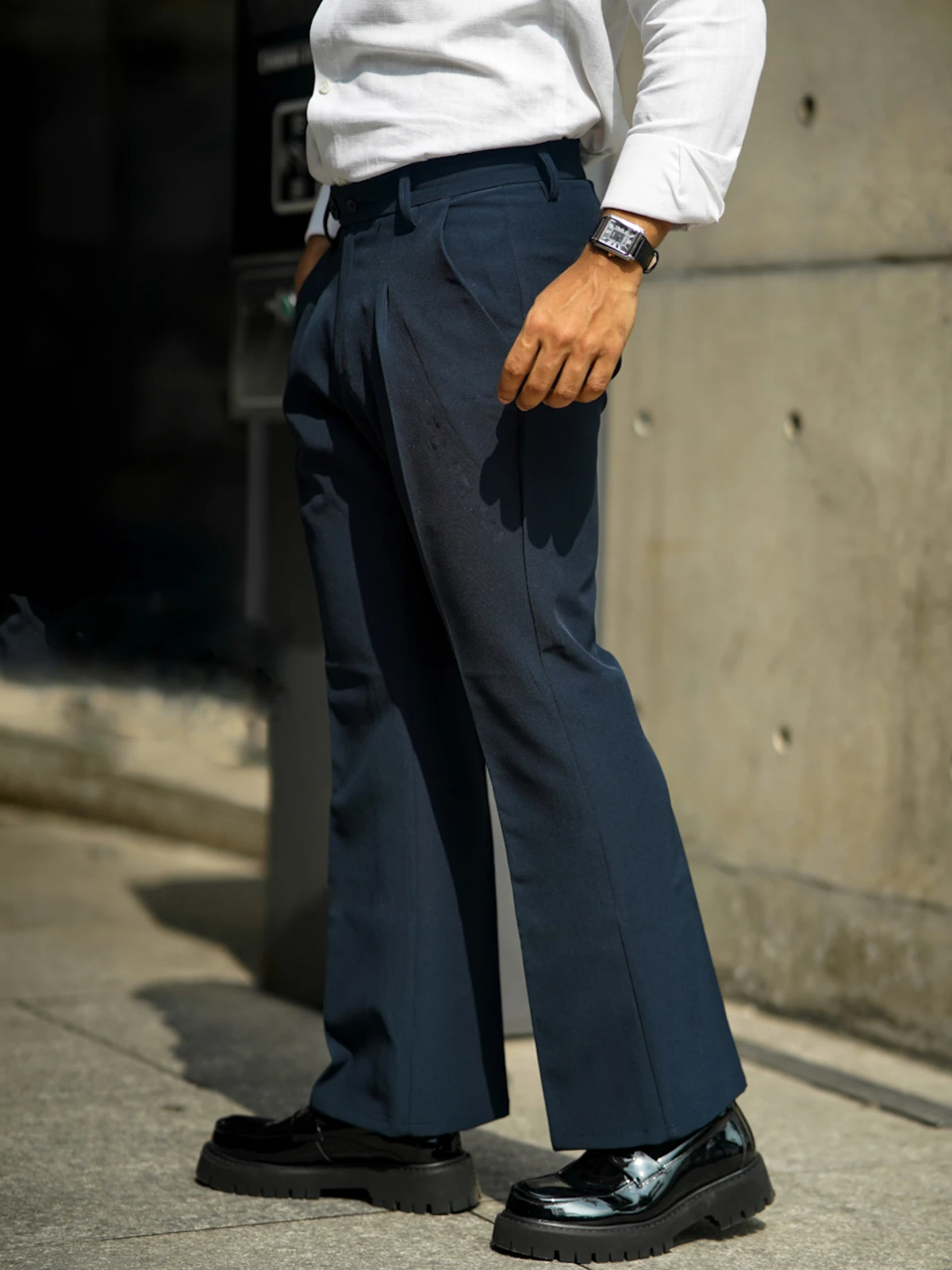 Formal flare bootcut pants - navy (unisex)