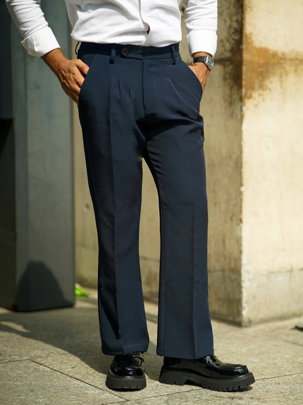 Formal flare bootcut pants - navy (unisex)