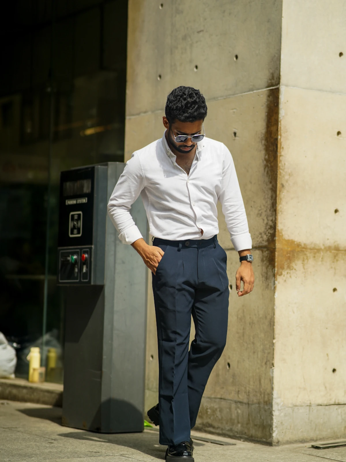 Formal flare bootcut pants - navy (unisex) - Image 3