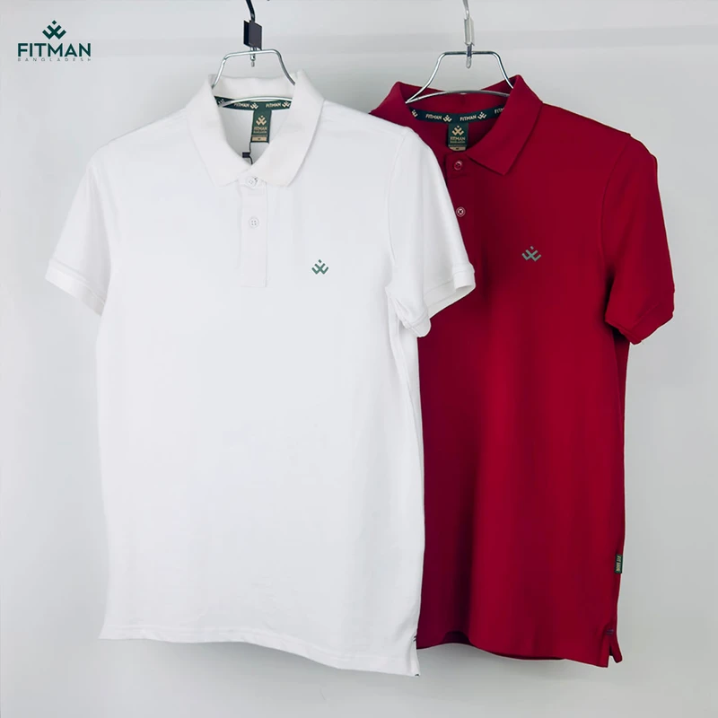 Premium Solid Polo (Vintage Brick + Arctic Pearl)