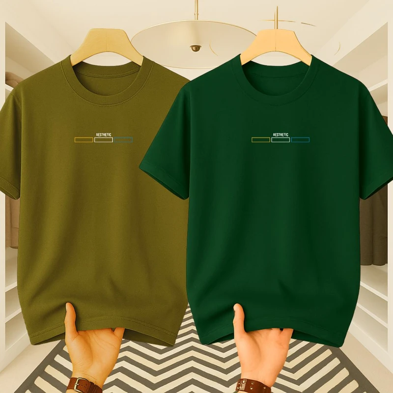 Premium Drop Shoulder(Olive+Green)