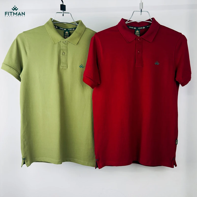 Premium Solid Polo (Sage Meadow + Vintage Brick)