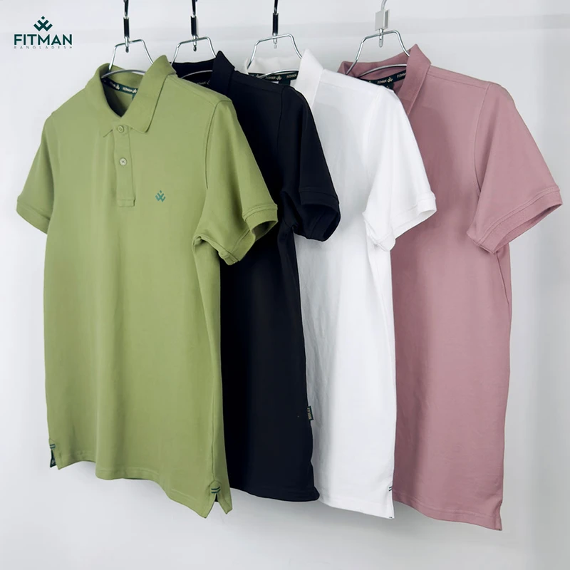 Premium Solid Polo (Sage Meadow + Dusky Orchid + Arctic Pearl + Carbon Shadow)