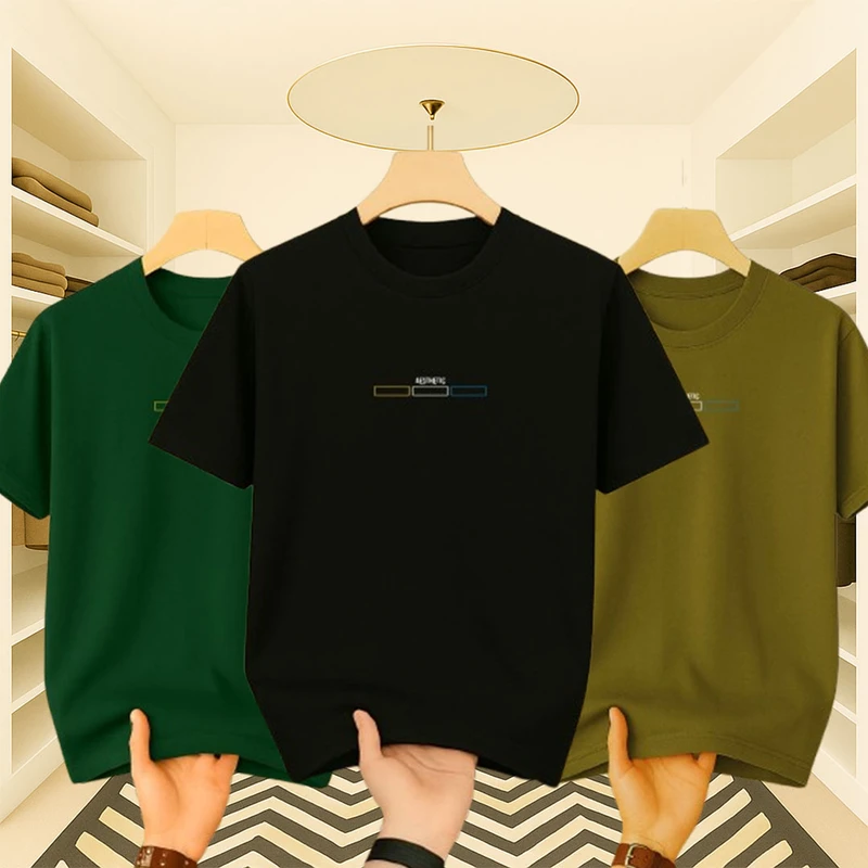 Premium Drop Shoulder(Black+Green+Olive)