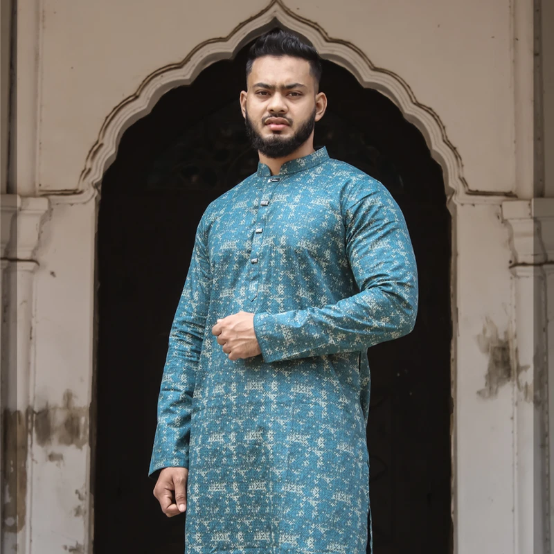 Men’s Premium all over cotton Panjabi (Green)