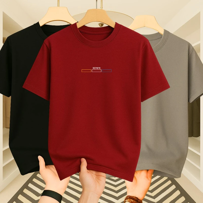 Premium Drop Shoulder(Black+Ash+Maroon)