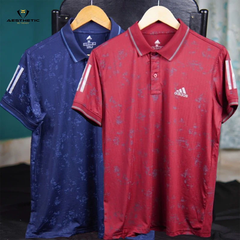 Men’s all over active Polo Shirt (Navy+Merron)