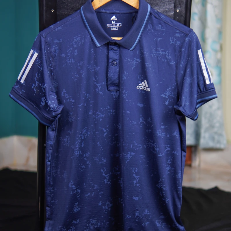 Men’s all over active Polo Shirt (Navy+Merron) - Image 3