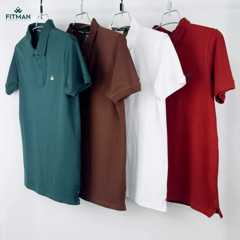 Premium Solid Polo (Vintage Brick + Ocean Midnight + Arctic Pearl + Mocha Truffle)