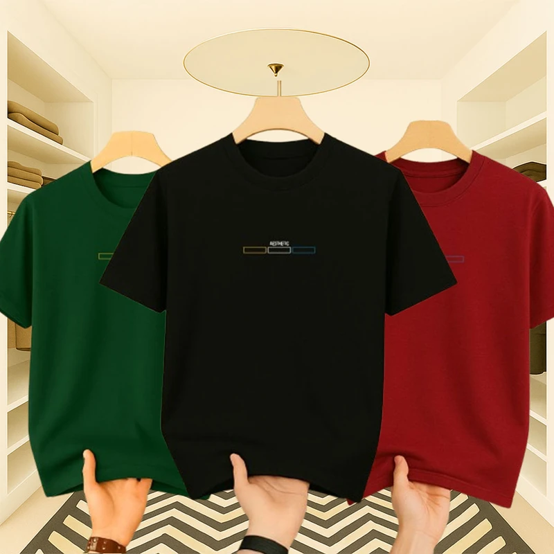 Premium Drop Shoulder (Black+Green+Meroon)