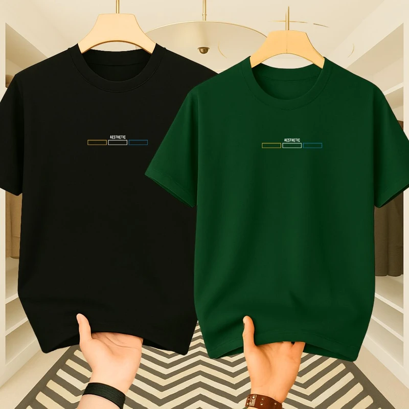 Premium Drop Shoulder(Black+Green)