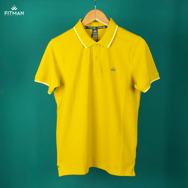 Men's Single Tipping Polo (Mustard)