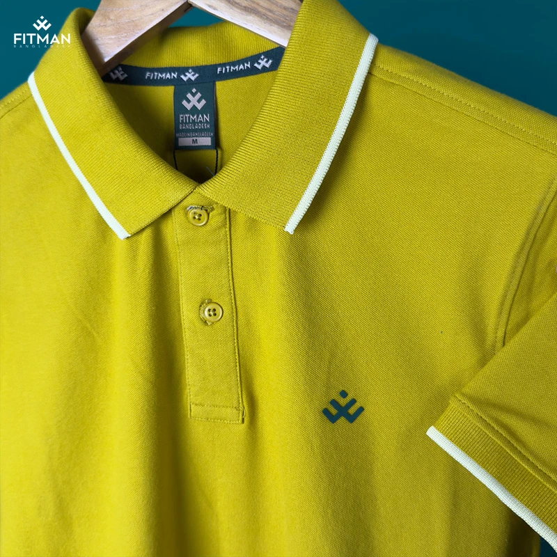 Men's Single Tipping Polo (Mustard)