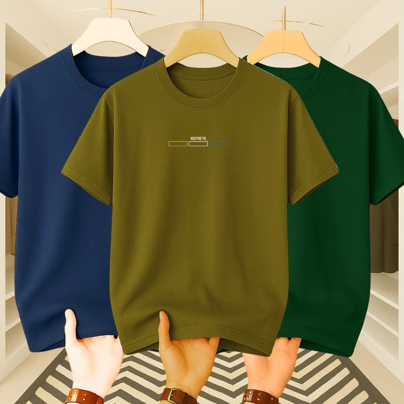 Premium Drop Shoulder(Navy Blue+Green+Olive)
