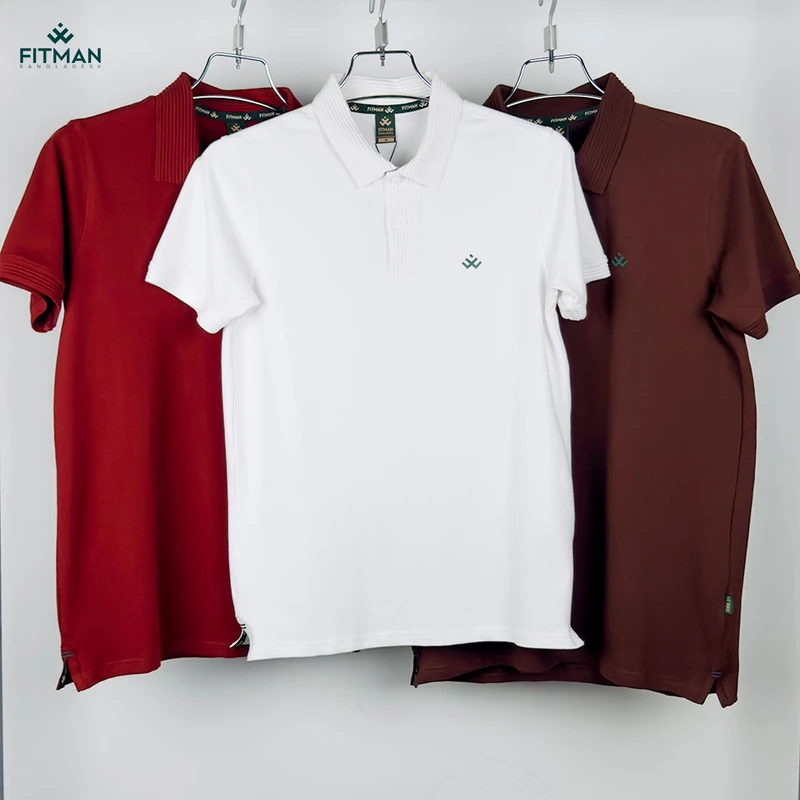 Men's Raising Polo (White+Bricks+Coffee)