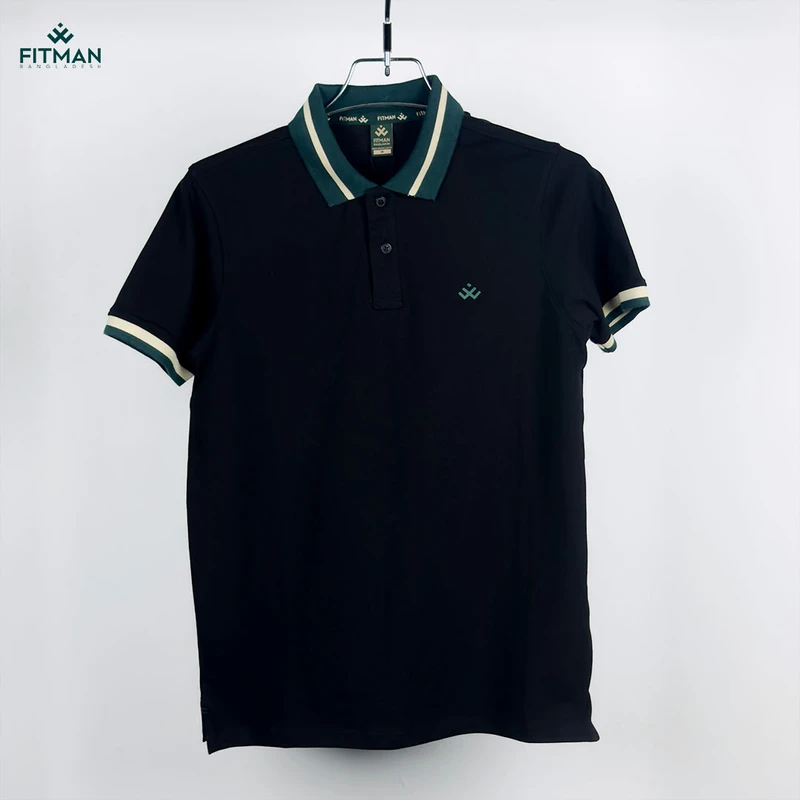 Premium Contrast Polo (Black)