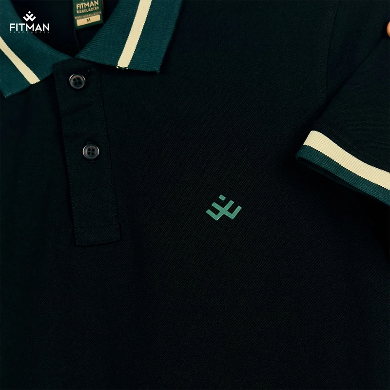 Premium Contrast Polo (Black)