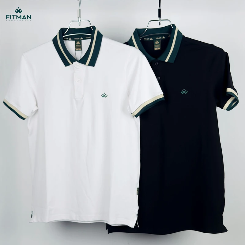 Premium Contrast Polo (Black & White)
