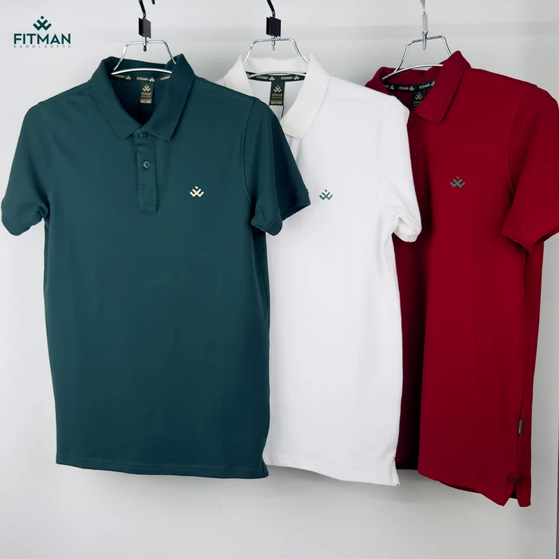 Premium Solid Polo (Vintage Brick + Ocean Midnight + Arctic Pearl)