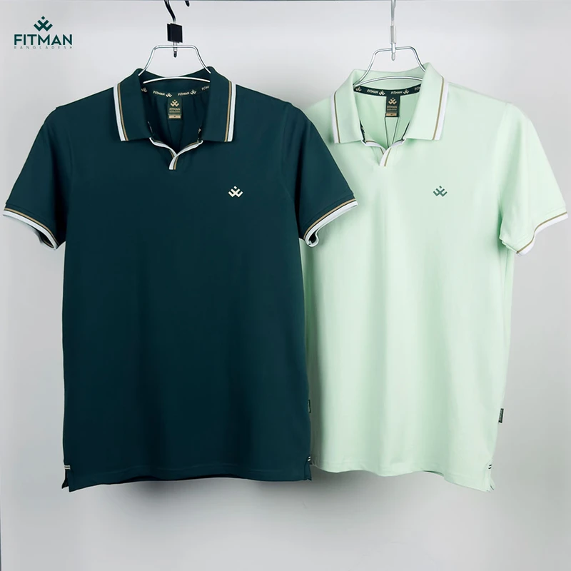 Men's Old Money Polo (Mint Green+Forest Green)