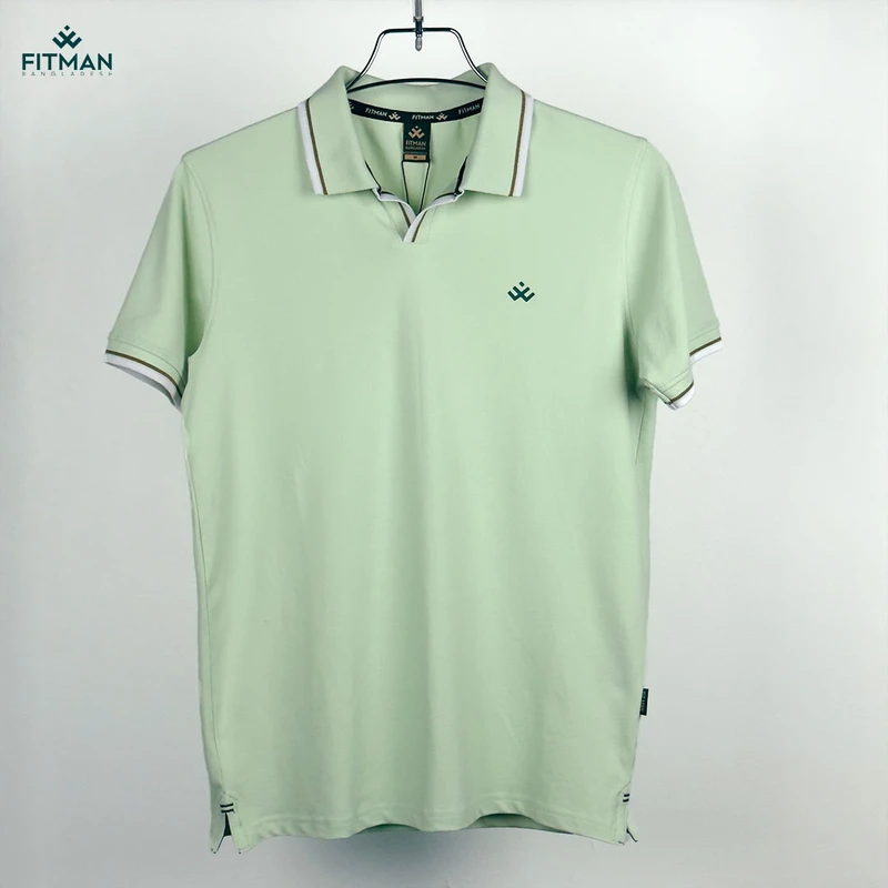 Men's Old Money Polo (Mint Green+Forest Green)