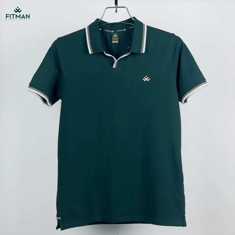 Men's Old Money Polo (Mint Green+Forest Green) - Image 3