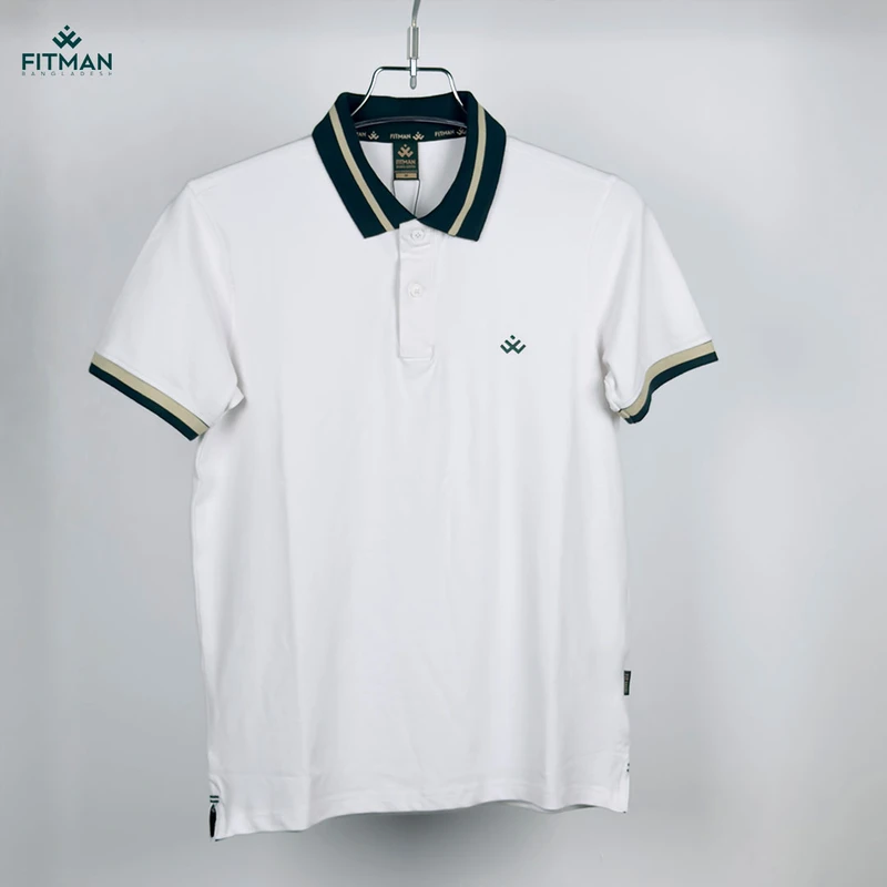 Premium Contrast Polo (White)