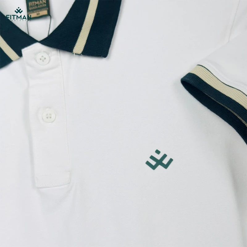 Premium Contrast Polo (White)