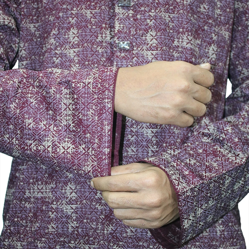 Men’s Premium all over cotton Panjabi (Marron) - Image 3